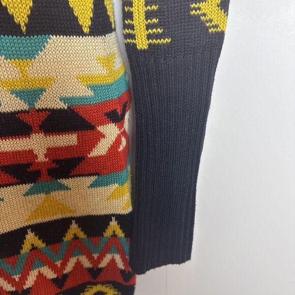 Jessica Simpson Womens Sweater Dress Aztec Tribal Boho Dopamine Maximalist - Picture 3 of 9